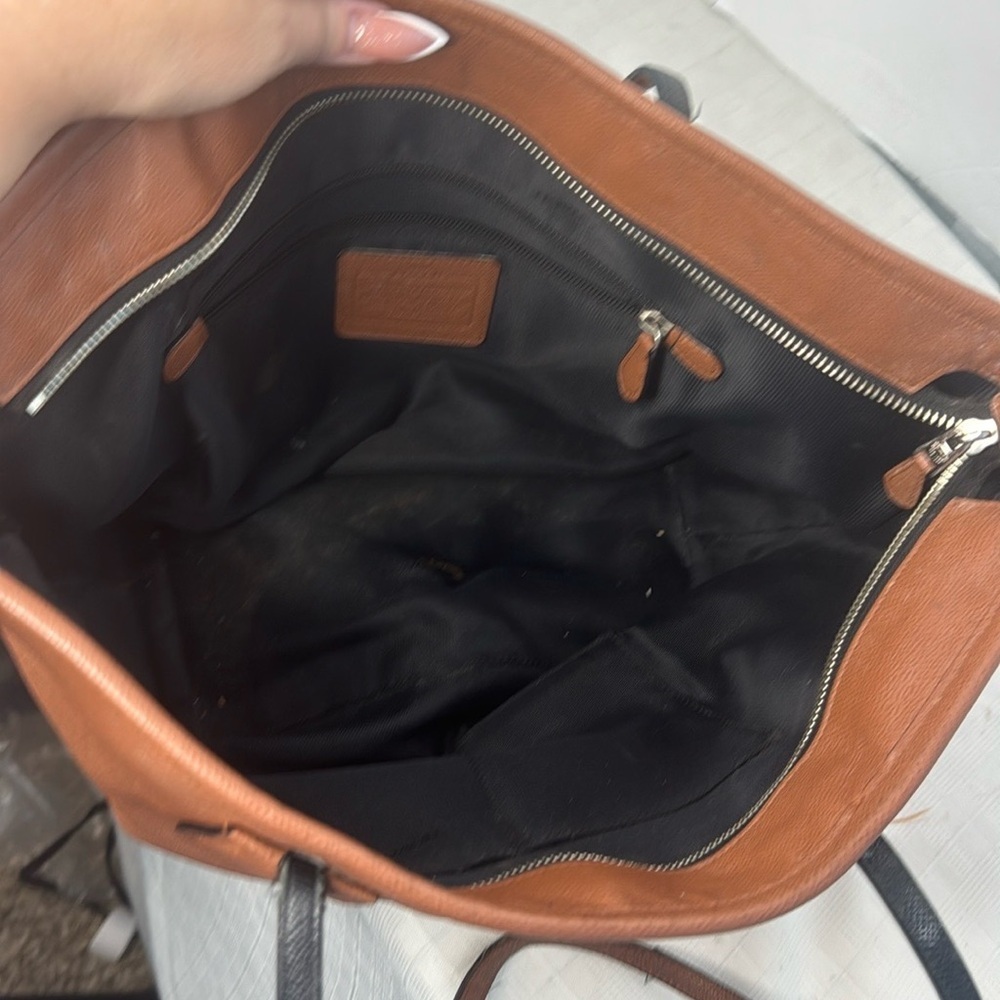 Coach Taxi Crossgrain Leather Tote Saddle Brown - Picture 8 of 10